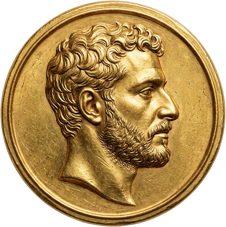 Coin relief portrait — Logo design by Designhouse